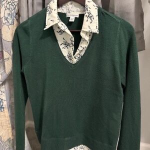 Women's Built-In Shirt Knit Sweater